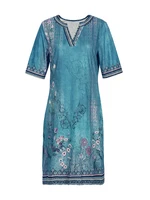 Summer plus Size V-Neck Short Sleeve Dress Women's Printed Patterns Optimal 2025 New Arrival Fashionable plus Size Casual Dress - Image 3