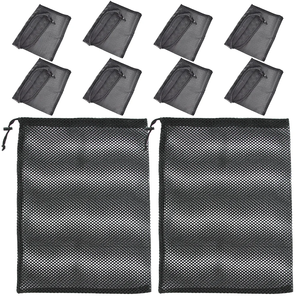 

10 Pcs Beam Port Multi-purpose Mesh Drawstring Bag for Home Use Travel Laundry Fitness Polyester