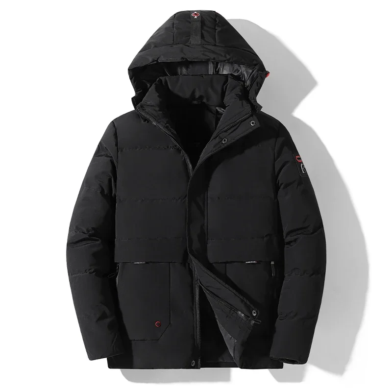 2023 Winter Men Fashion Casual Thicken Windproof Hooded Parkas Male Warm Comfortable Detachable Hat Men's Jackets Clothing Coat