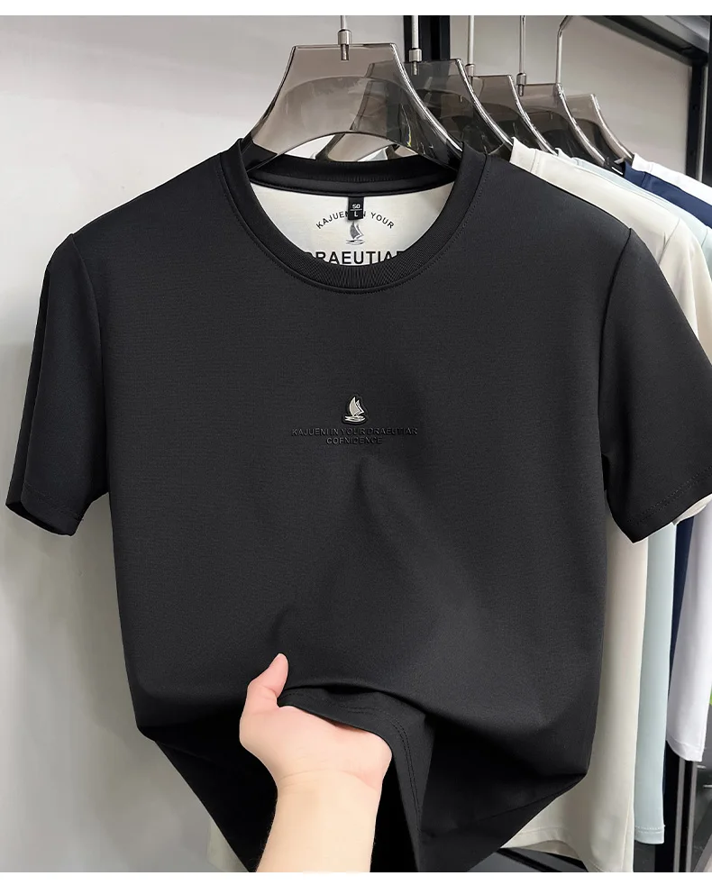 Modisches, mit Buchstaben geprägtes Kurzarm-T-Shirt hochwertige Markenqualität Herren-Sommer-Rundhals-Shirt lässig neu leicht atmungsaktiv luxuriöses Oberteil – Detail 10