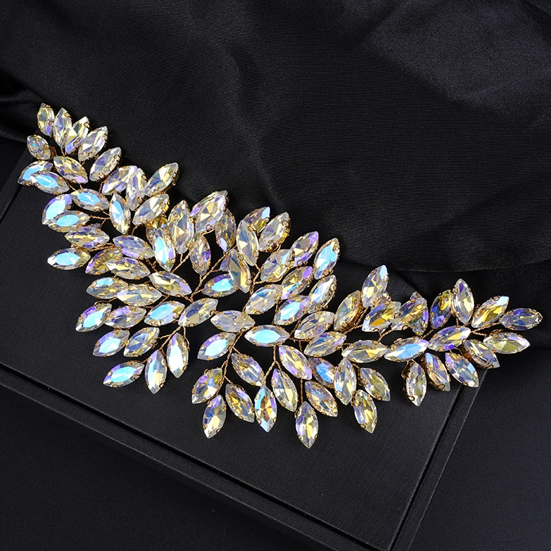 Luxury Rhinestone Bridal Headpiece for Women Headband Fasahion Vintage Handmade Wedding Hair Accessories Bridesmaid Headdress