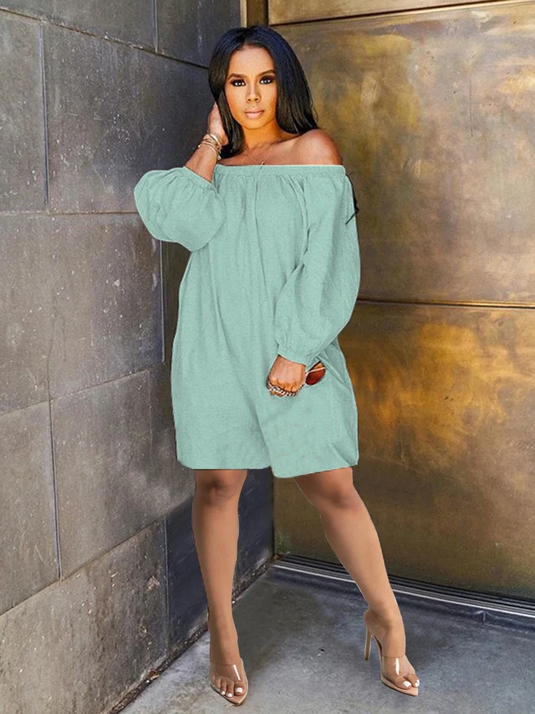 Wmstar Women Jumpsuit Summer Sexy Off Shoulder Casual Loose Long Sleeve Baggy Solid Color Lady Streetwear Vintage Shorts Romper