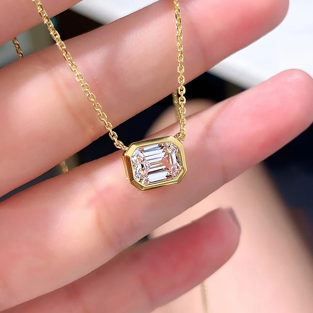 Emerald & Emerald Cut Diamond Pendant Necklace – HANIKEN JEWELERS NEW-YORK