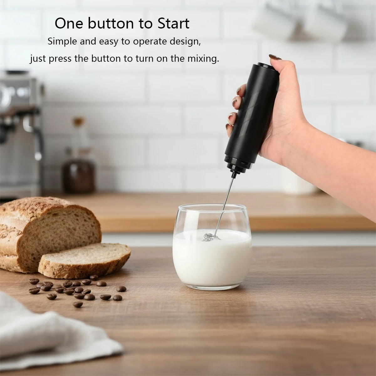 Portable Wireless Electric Milk Frother and Food Mixer - Essential Handheld Kitchen Tool