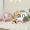 Kids Sofa, Toddler Rocking Chair with Solid Wooden Frame, Anti-Tipping Design, Plush Fabric, Children Armchair for Nursery 2