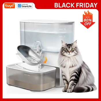 3L Pet Water Fountain,No Filter,Rechargeable Automatic Water Dispenser forCat&Small Dog,Wastewater Separation Always Fresh Water 1