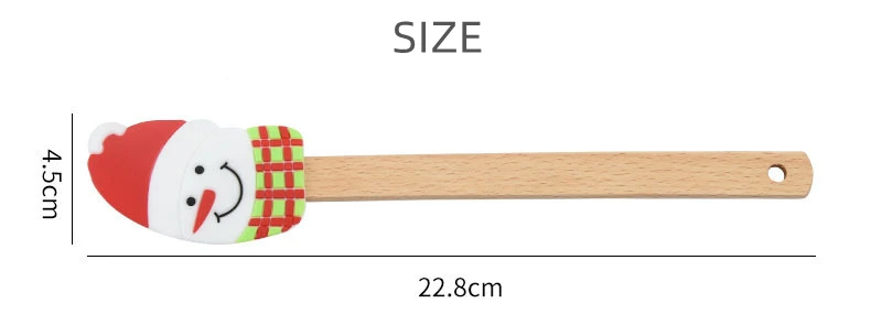 Description Picture 3 of itemCartoon Pattern Silicone Baking Spatula Non-stick Pastry Blenders Wooden Handle Cream Cooking Scraper Kitchen Flour Cake Mixer