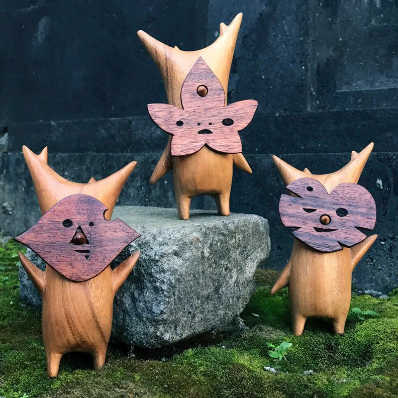Korok Statue Wooden Resin Handwork Statues Family Game Lovers