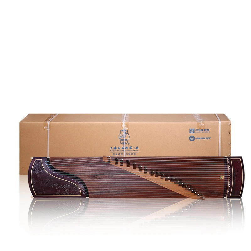 Dunhuang Guzheng 698F-XH Crane Volley Jade Shadow Long-standing Broad-leaved Yellow Sandalwood Test-level 21strings Zither