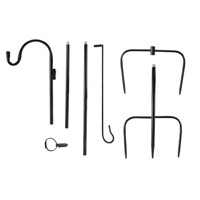 Őrölt Tét Függő Növények Kültéri Zászló Pólus Pásztorhorog Hardver Vas Lámpás Otthoni Levehető Hátsó Udvar Kerti Tornáchoz - Image 6