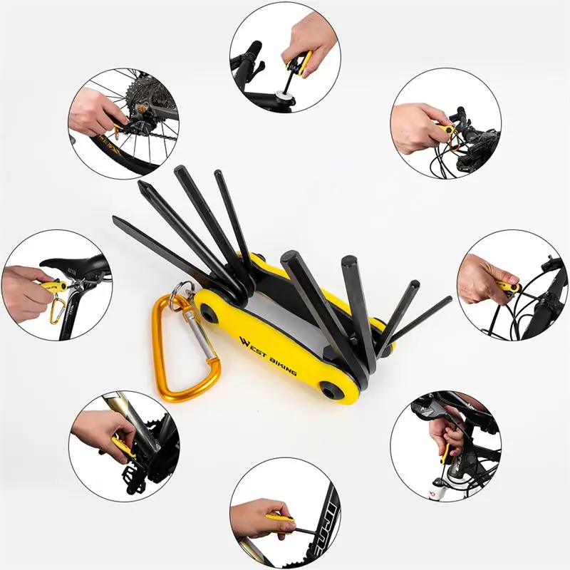 WEST BIKING Multifunctional Bicycle Repair Tools Kit Hex Spoke Wrench Screwdriver 10 In 1 Bike Tools MTB Road Bike Accessories