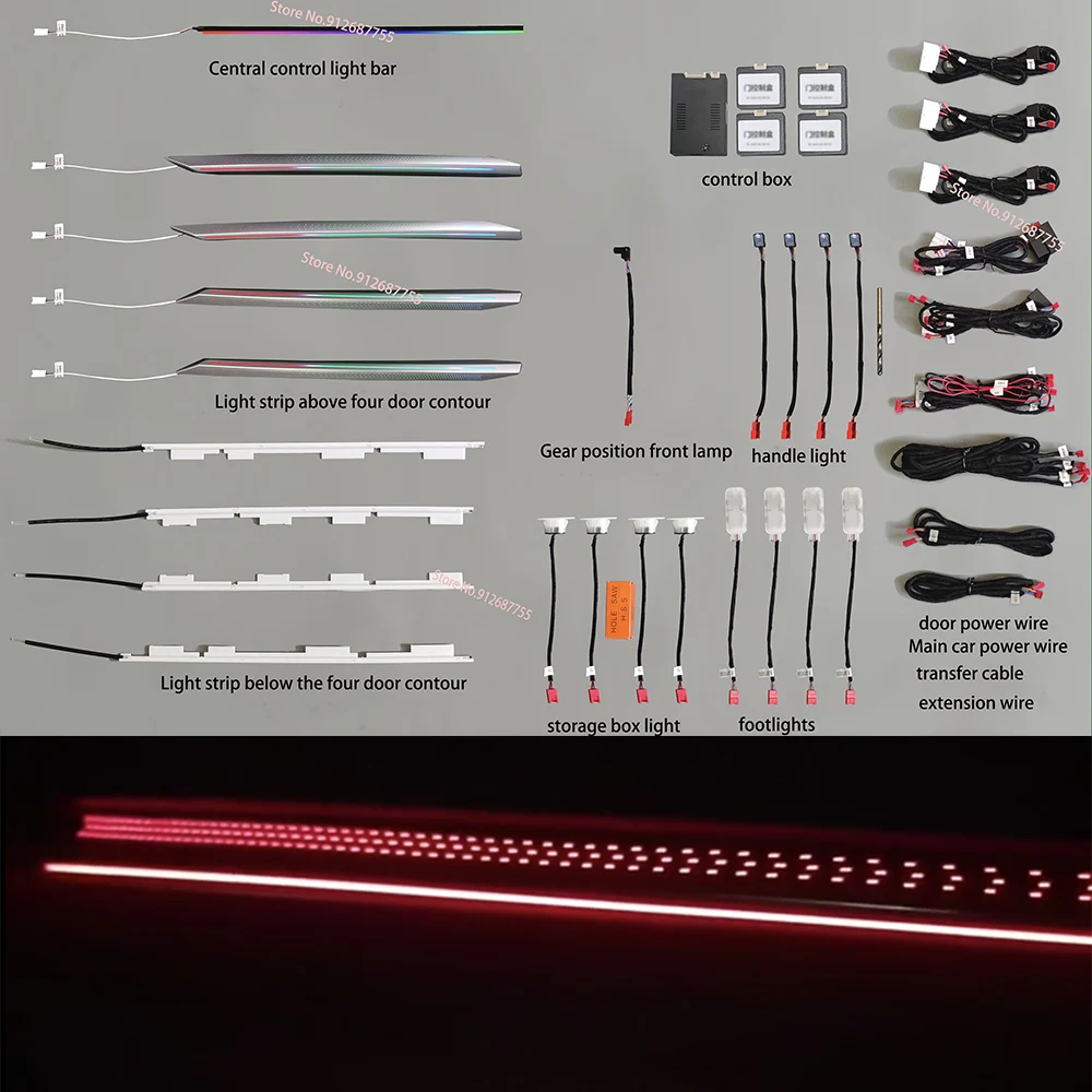 

30-Color A3 Interior illiminator For Audi A3 2020-2022 MQB Dashboard Strip Decorative Ambient Light LED RGB Atmosphere Lamp