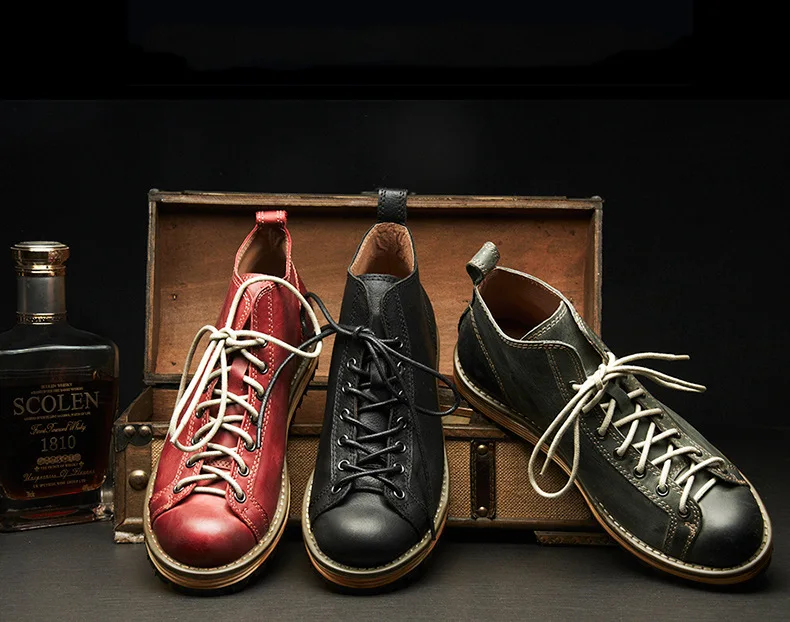 Description Picture 3 of itemGenuine Leather Shoes Outdoor Trekking Riding Combat Fitness Top Layer Cowhide Round Head Walking Boots Tooling Working Camping