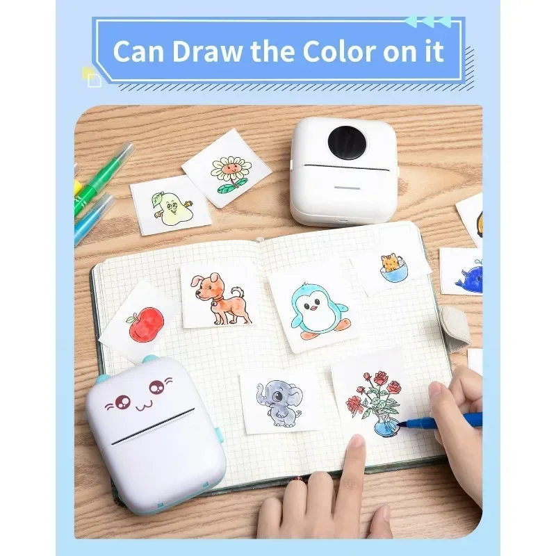 6/9 Roll Mini Printer HD Photo Paper 57mm Thermal Paper White Self-Adhesive for M02, T02, A6 Portable Pocket Mobile Printer