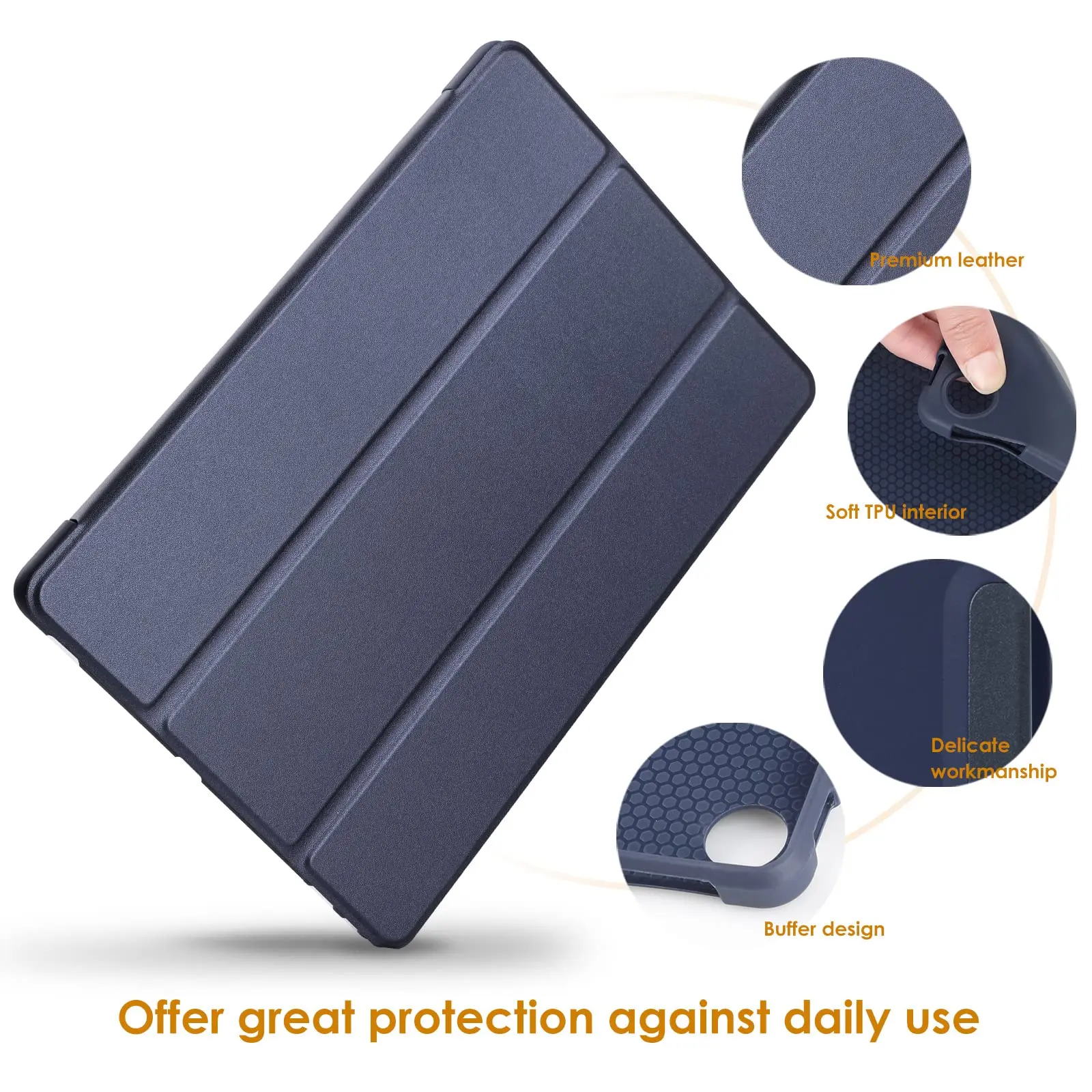 Lightweight Soft Tablet Case with Tri-fold Stand Cover