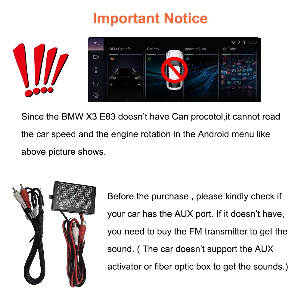Radio de coche inalámbrico CarPlay Android Auto de 10.25 pulgadas para BMW X3 E83 2003-2011 con pantalla original del coche, reproductor multimedia inteligente con pantalla táctil, Airplay, Autolink, Mirror Link, WiFi, Bluetooth, GPS, navegación. 4