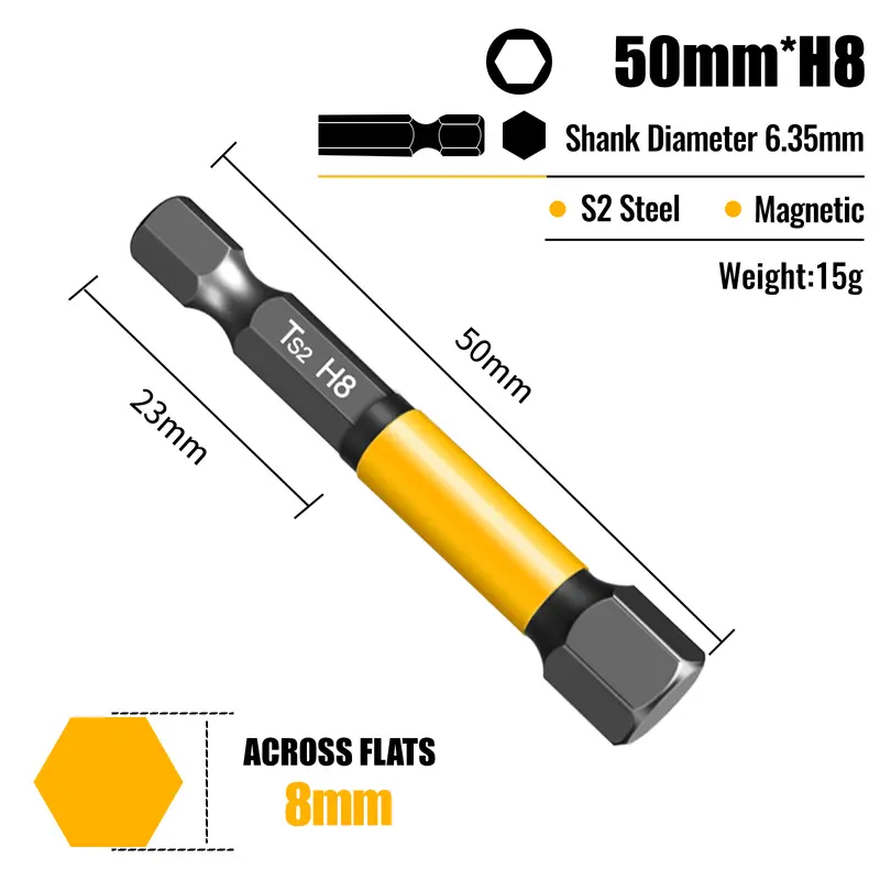 Allen Wrench Drill Bit Hex Driver Bits Set 50/100/150mm H1.5-H10mm with Magnetic Grip and Slip Design for Secure Screw Holding - Image 18