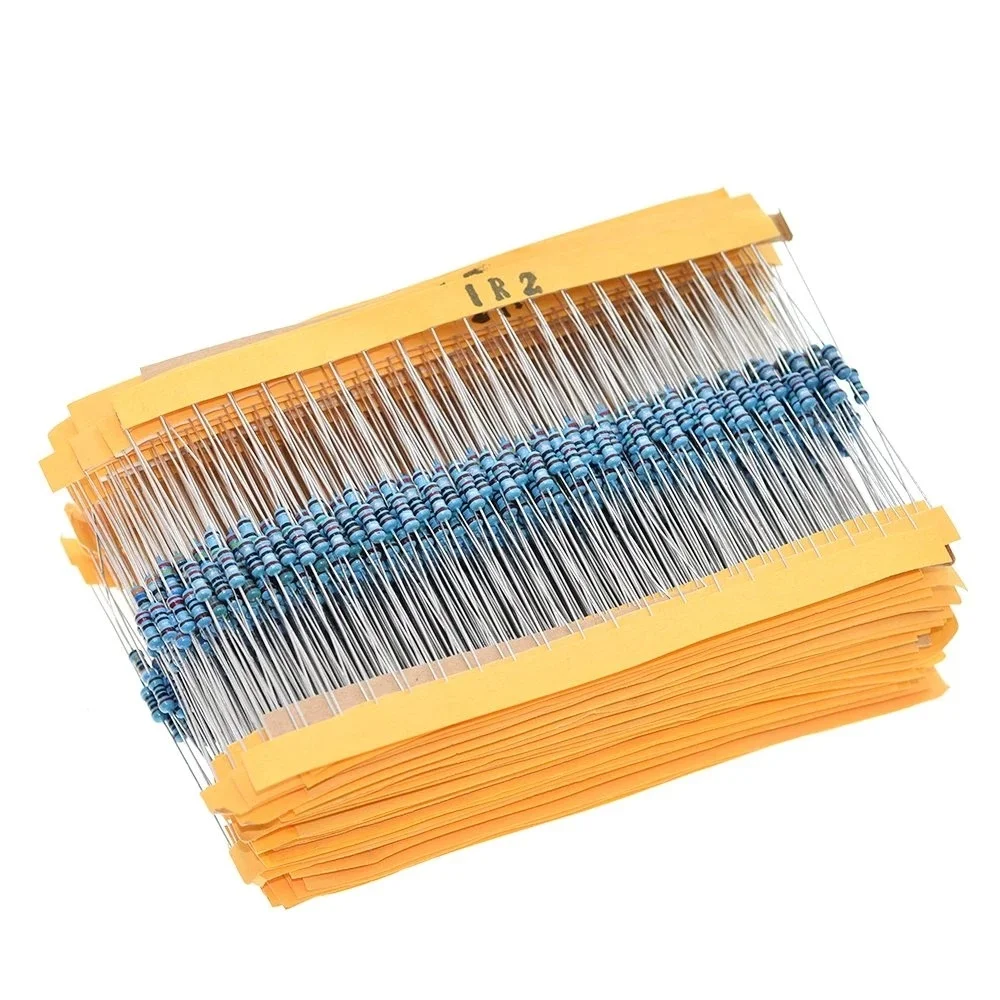 

300/600pcs30Values Each 20pcs 1% 1/4 W Resistor Pack Set Diy Metal Film Resistor Kit use Colored Ring Resistance