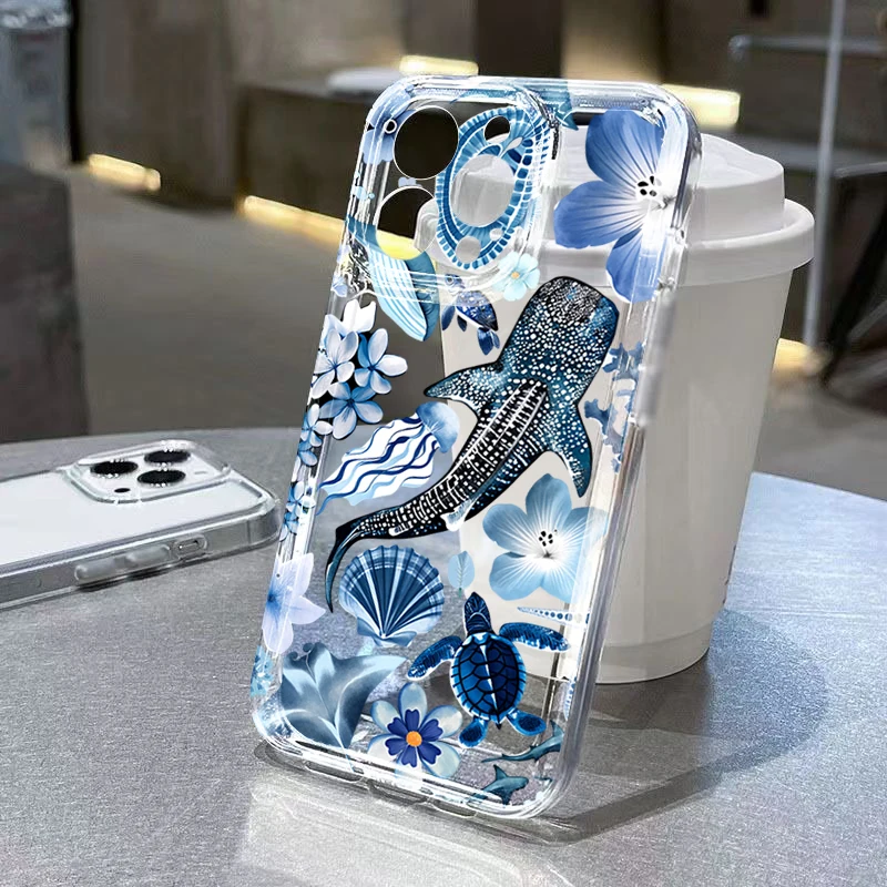 Ocean Elements Whale & Starfish Phone Case Cover