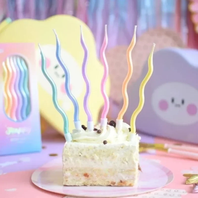 Romantic Twisted Spiral Birthday Candles Elegant Long Curved Cake Toppers for Valentine’s Day Anniversaries Dinner Decorations