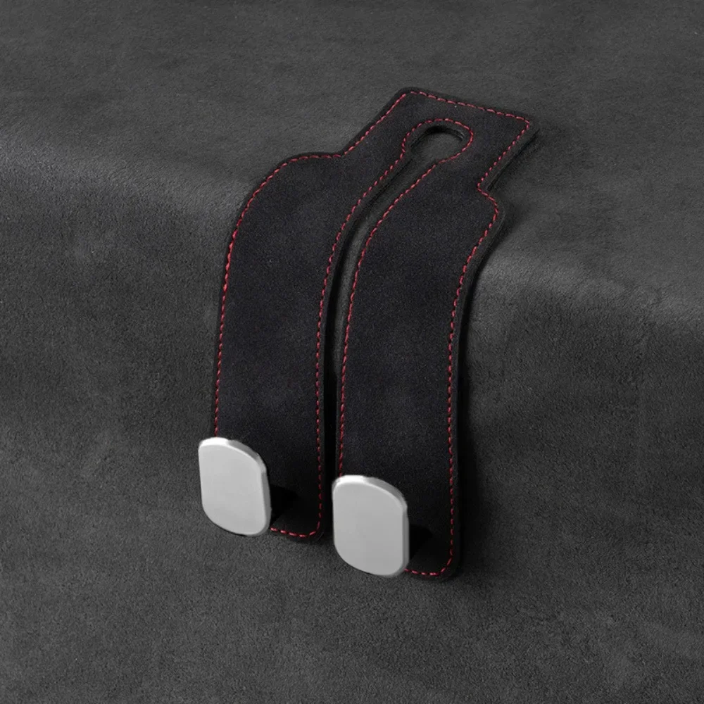 Universal 2-in-1 Soft Leather Car Seat Headrest Hooks Double Hook for Purse Bag Backpack - Car Seat Back Hanger