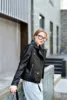 RARF Ladies 2024 Spring and Autumn new candy color handsome motorcycle belt Detachable epaulettes motorcycle jacket leather jack 3