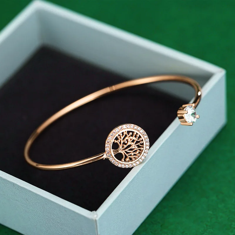 Crystal Bracelet Fashion Zircon Life Tree Bracelet Adjustable Bracelet Zircon Bracelets for Women Life Tree Jewelry Birthday Anniversary Gift