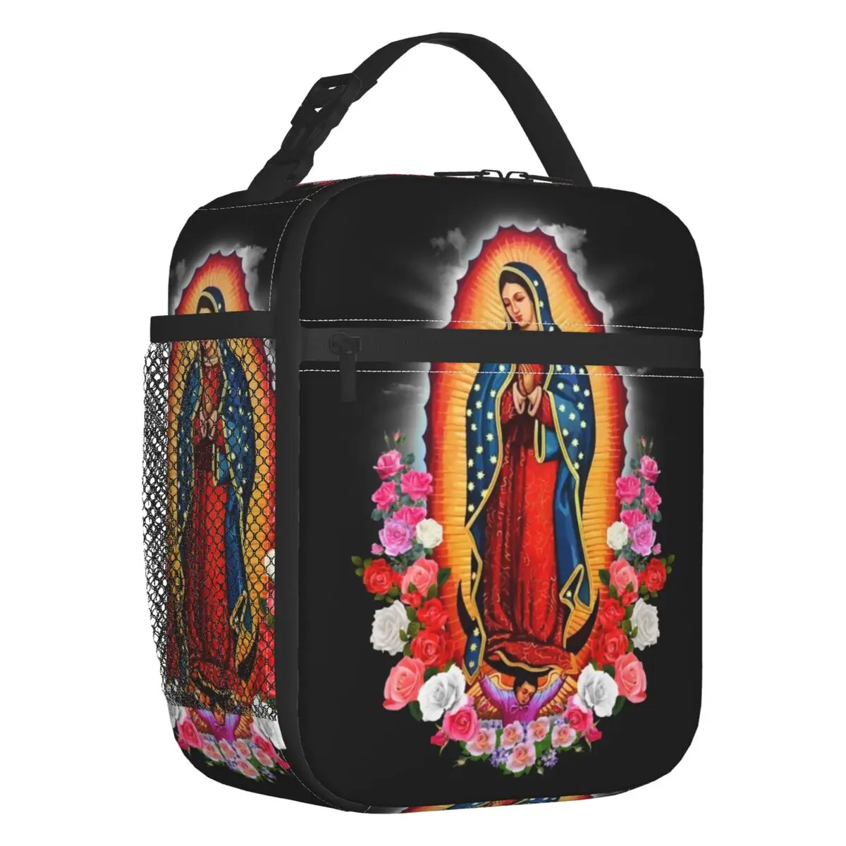 

Virgin Mary Of Guadalupe Insulated Lunch Tote Bag for Women Mexico Catholic Saint Portable Cooler Thermal Food Lunch Box School