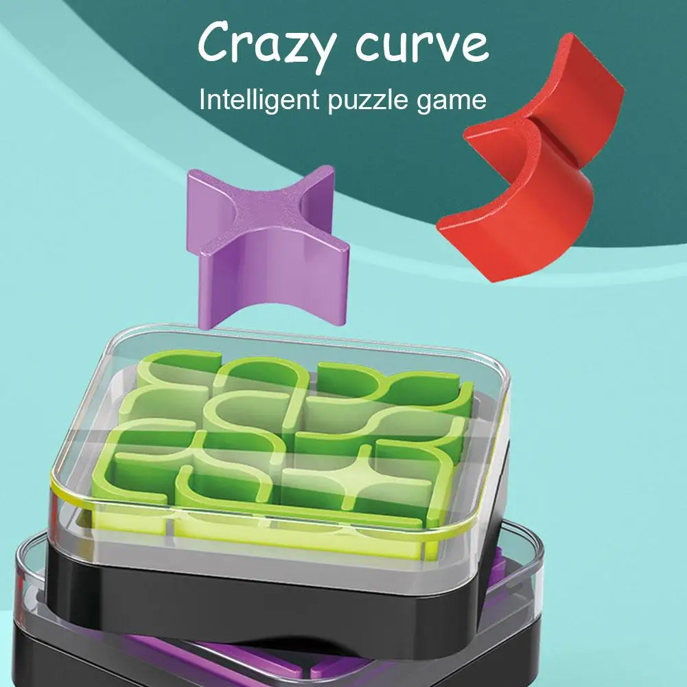 

Crazy Curve Cube Creative 3D Puzzle Jigsaw Game Box Line Logical Sudoku Thinking Training Matrix Kids Intelligence Geometri Y9D2