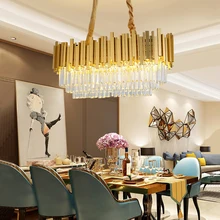 

Nordic modern E14 villa apartment lamp dining room chandelier bedroom living room golden crystal lighting chandelier