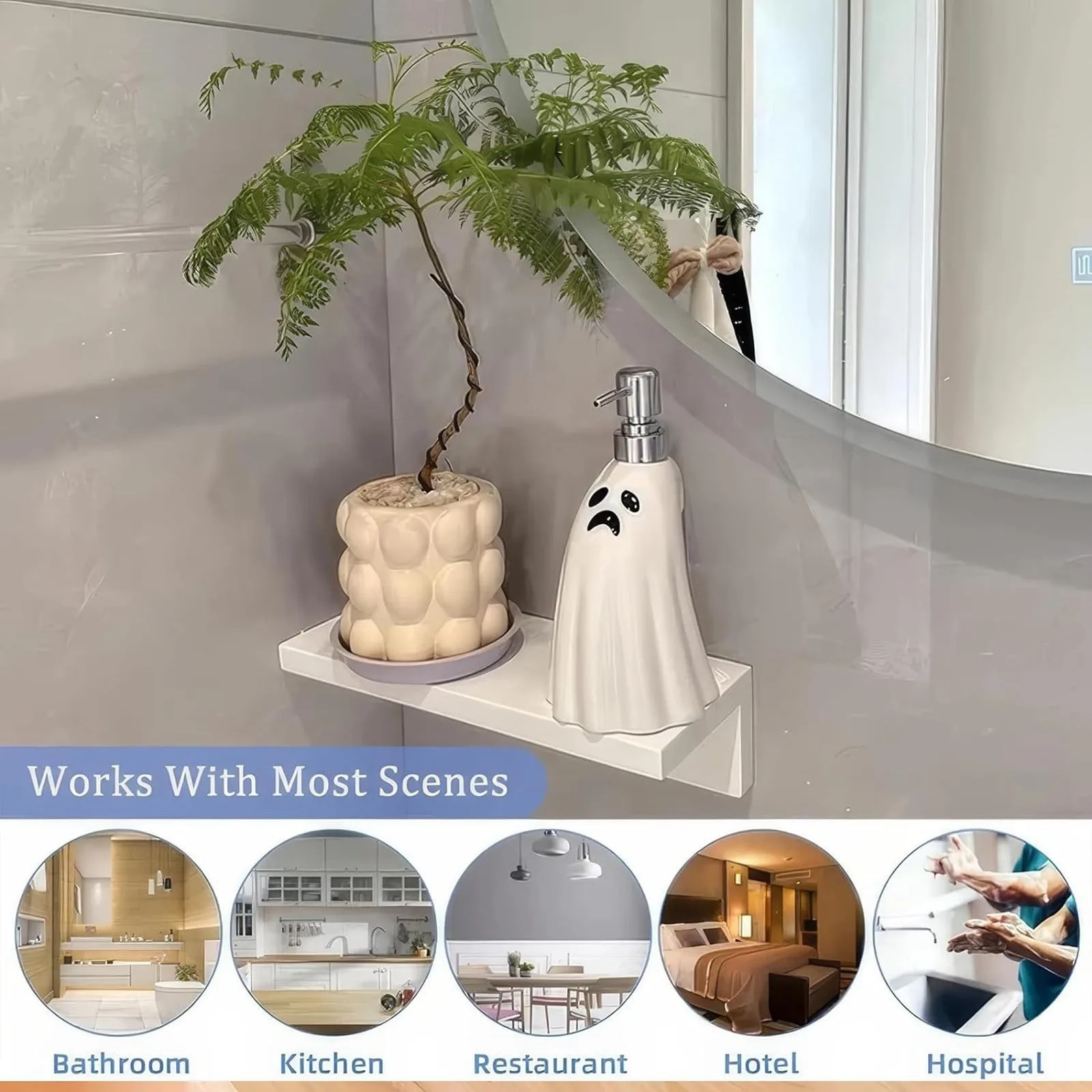 Plastic Soap Dispenser Hand Sanitizer Bottle Lotion Pump Dispenser For Halloween Bathroom Decor Hotel Home Large-Capacity