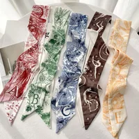 26 Letters Tarot Constellation Bag Scarf Twill Silk Scarves Women New Neckerchief Hair Headbands 1