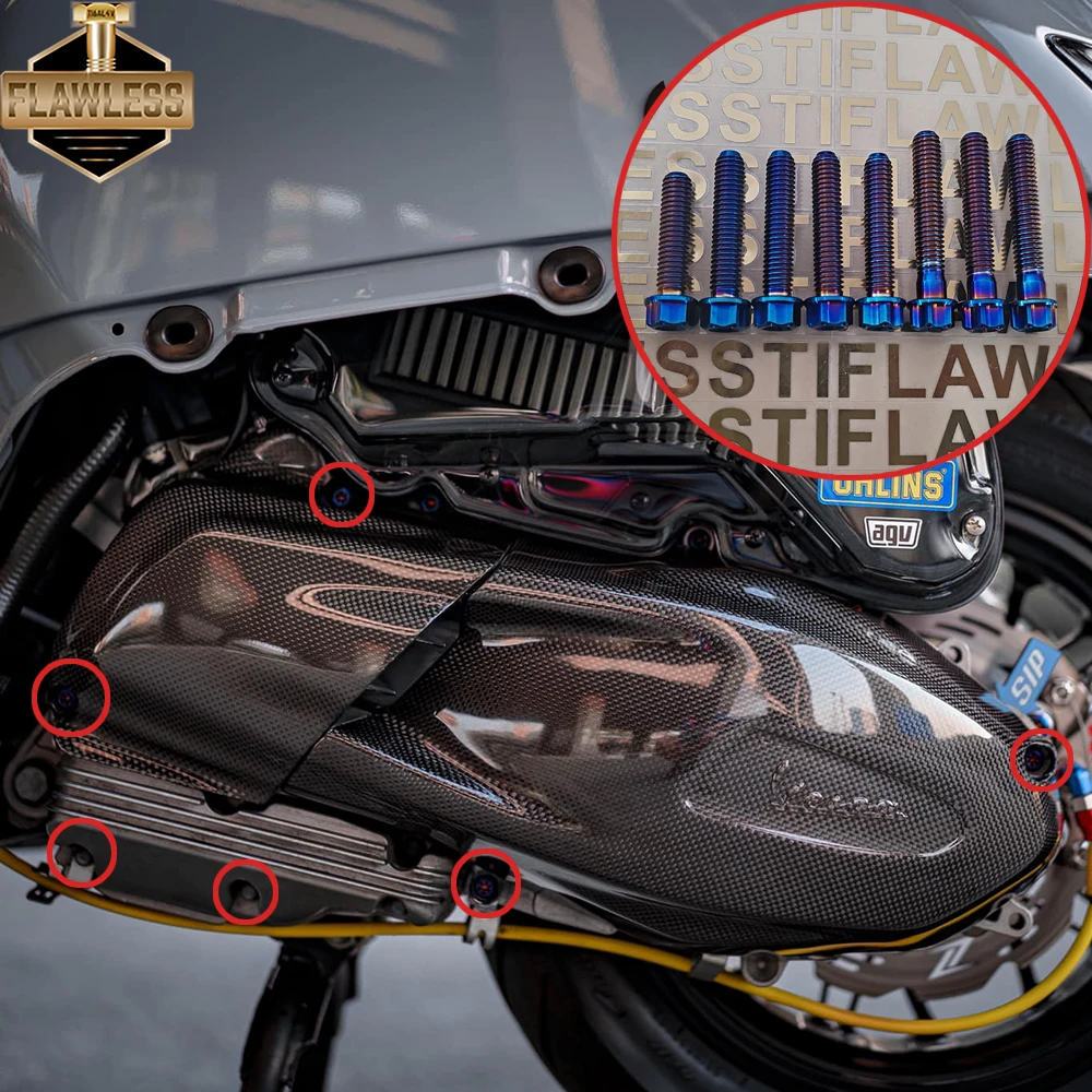 Titanium Bolt Disco de Freio do Cárter Apto para Vespa Gts 300 Flawlesti-gr5