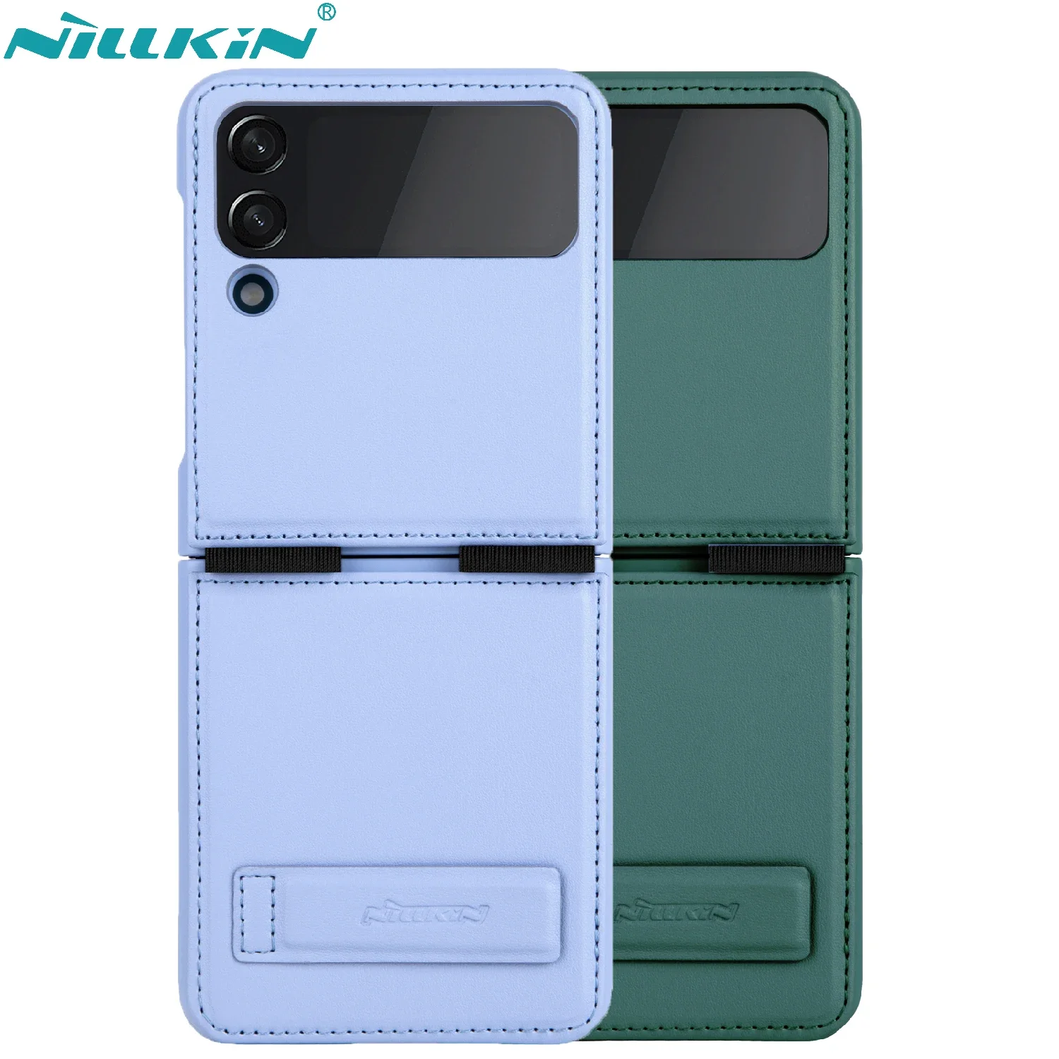 

Для Samsung Galaxy Z Flip 4 5G чехол NILLKIN Qin кожаный складной чехол Полная защита Wit Магнитный кронштейн для Z Flip 4 Чехол