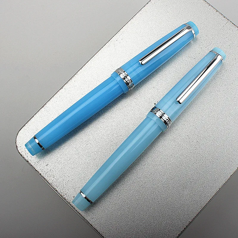Jinhao 82 Fresh Color Fountain Pen Silver Trim Acrylic Barrel Fine Nib