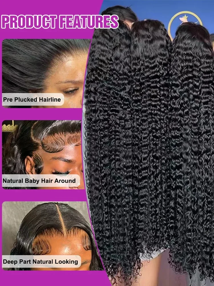 Water Wave 30 40 Inch 13x6 Hd Pre Plucked Lace Front Wigs Human Hair 250 Density 13x4 Deep Wave Lace Front Wig Loose Curly Wigs 4