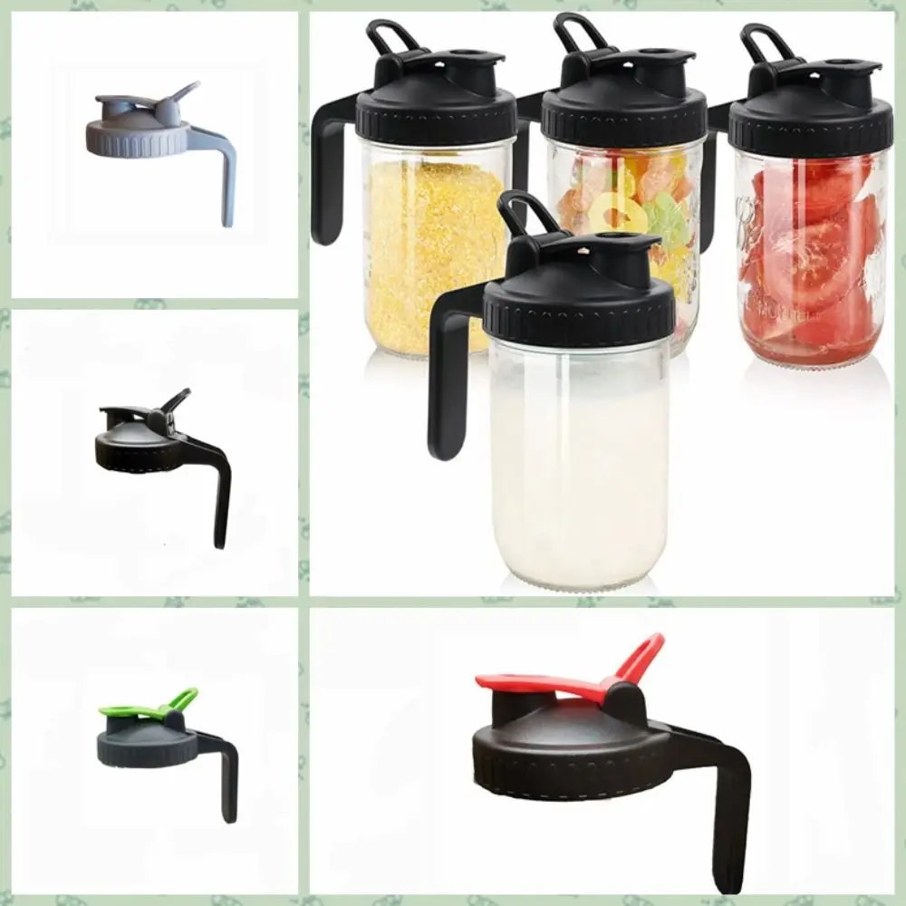 Description Picture 2 of itemWide Mouth Mason Jar Lids with Handle, Pour Spout, Leak-proof Function, Turn Your Mason Jars into Pitchers for Salad Dressing