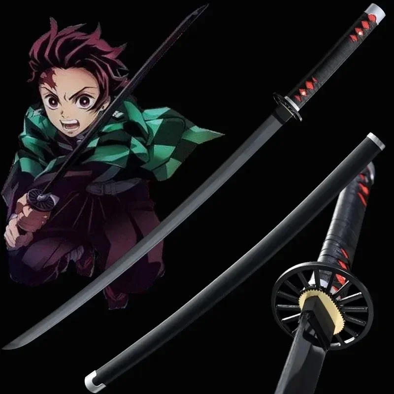 25Cm Demon Slayer Tanjirou Katana Spade Anime Samurai Arma Spada Metallo Fantasma Killer Puntelli Cosplay Collezione Giocattolo Decorazioni Per La Cas
