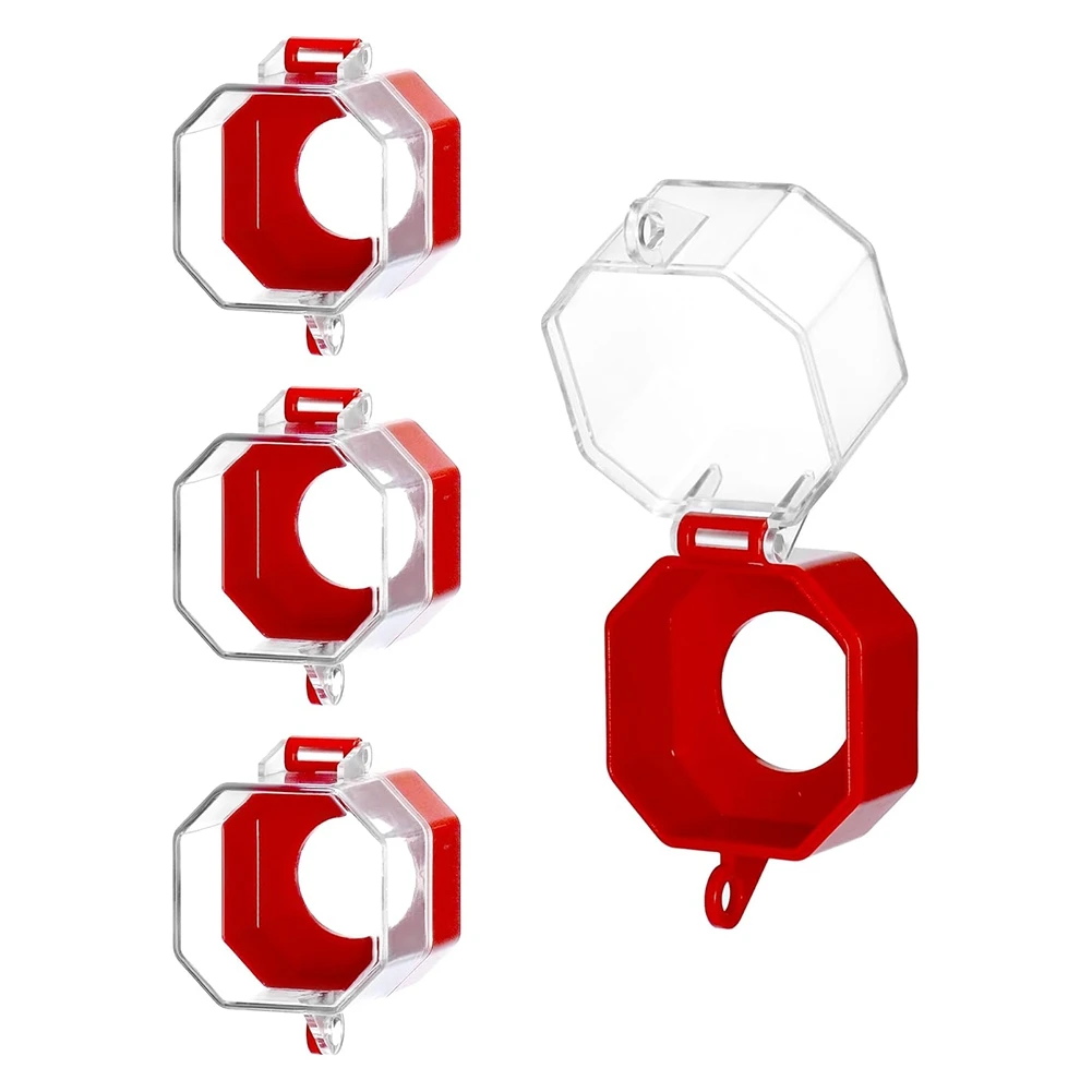 Emergency Stop Button Cover, 4 Pack Plastic Switch Cover Protector, Toggle Switch Push Button Lockout Cover