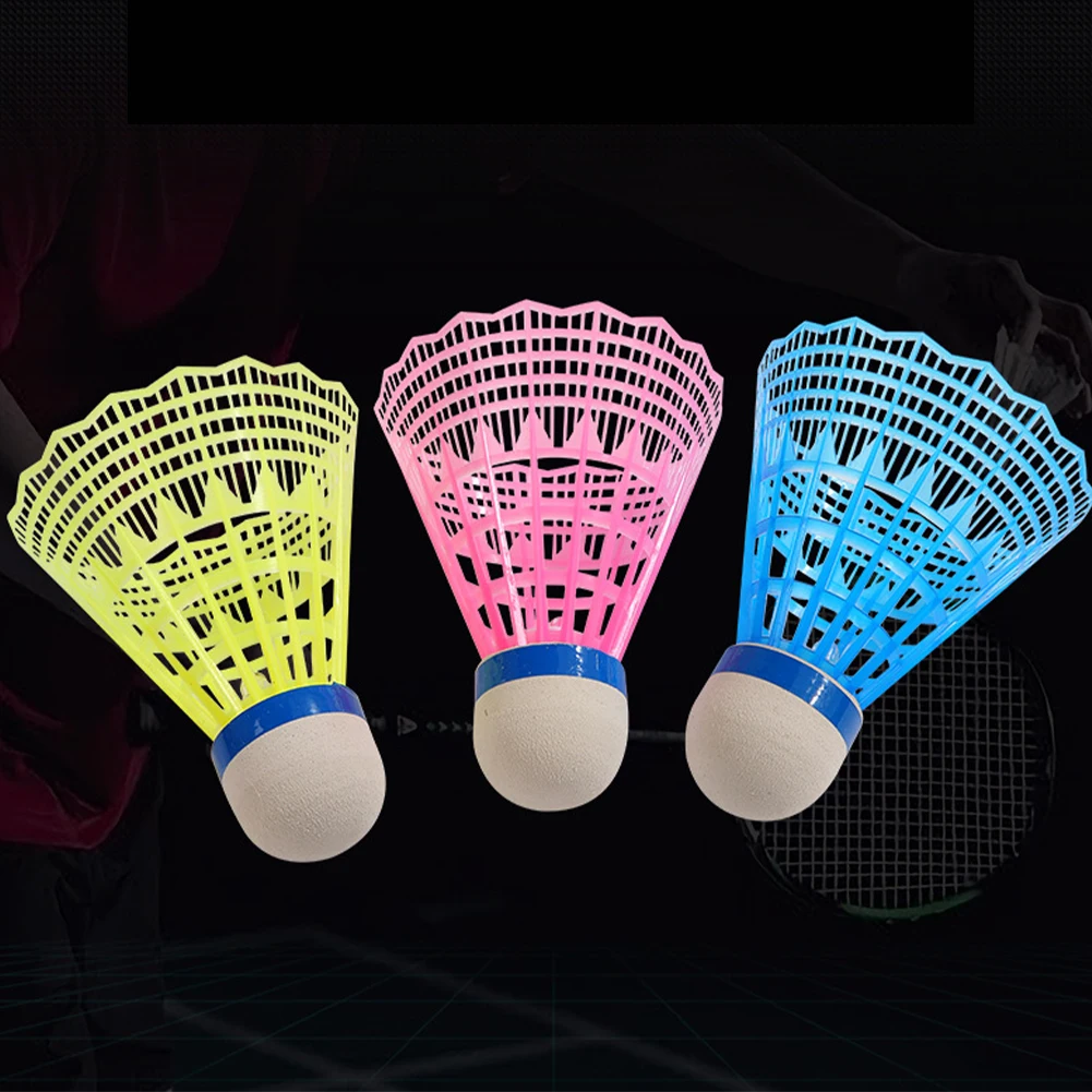 1PC LED Luminous Nylon Badminton Elastic Foam Ball Head Durable Windproof Recreational Training Special Ball