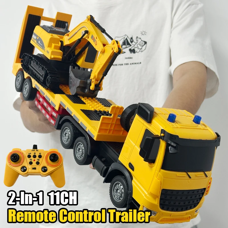 Remote Control Truck with Excavator and Trailer
