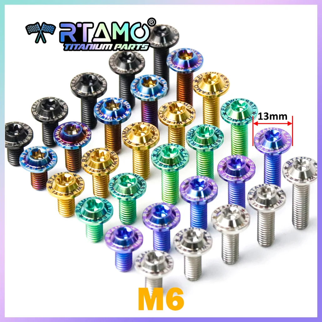 Bolt Titanium M6X10/12/15/18/20/25/30mm Torx Head Bike Motorcycle Modification Decoration Screw Ti Fastener 1pc