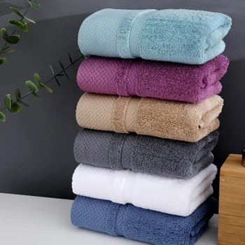 Solid Color Cotton Super Absorbent Hand Towel Face Hand Towel Thicken Soft Bathroom Hand Towels Home Hotel Supplies 34x75cm 2