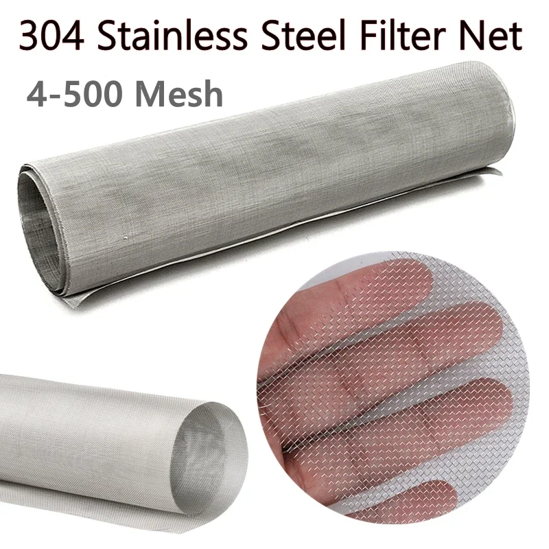 4-500 Mesh Metal Mesh Filter Net Metal Mesh Filter Food Grade 304 Stainless Steel Home Kitchen Water Food Bean Powder Oil Filter Screen Filtration