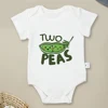 Two Peas In a Pod Funny Cute Baby Boys Girls Clothes Twin Onesies Cartoon Kawaii Harajuku Cotton Newborn Bodysuits Free Shipping 3