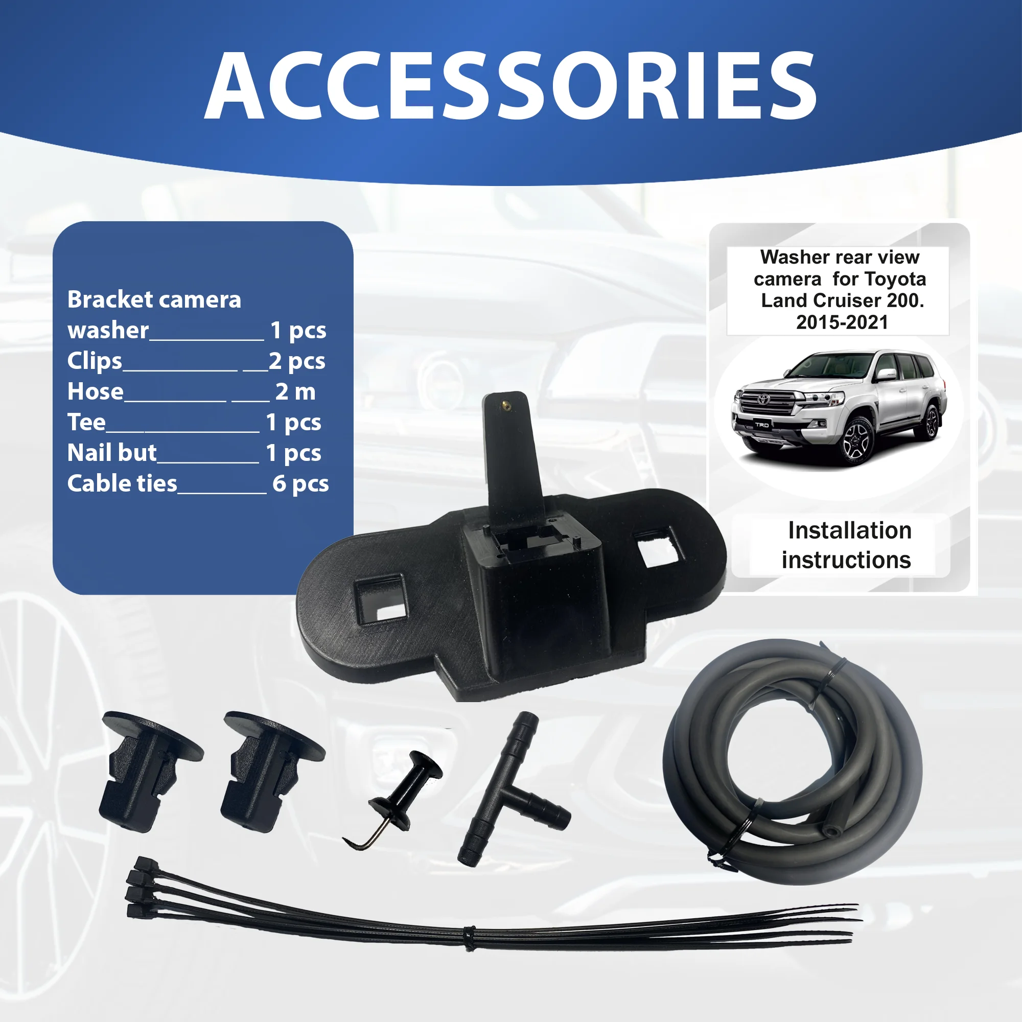 Original Rear Camera Washer Automatically Cleaner for Toyota Land Cruiser 200 2015 -