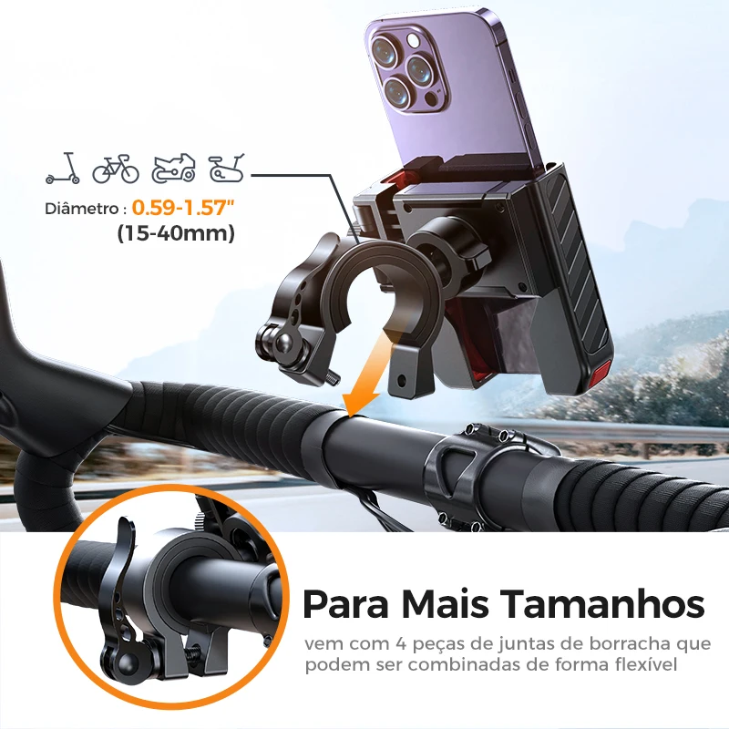 Joyroom 2023 suporte do telefone da bicicleta universal operação de uma mão suporte do telefone da motocicleta da bicicleta para 4.7-7 "telefone móvel à prova de choque