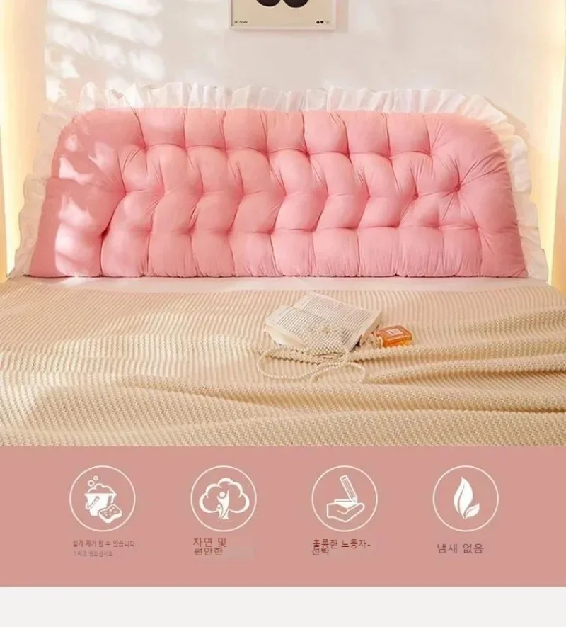 Description Picture 3 of itemBed Headboard Pillow Tatami Sleeping Neck Body Bed Soft Bedside Cushion Rectangular Large Backrest Support Bolster BedRoom Decor