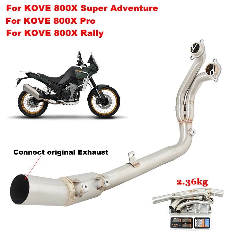 

Slip On For Kove 800X 800 X Adventure Rally Pro 2023 2024 Motorcycle Exhaust System Muffler Moto Stainless steel Front Link Pipe