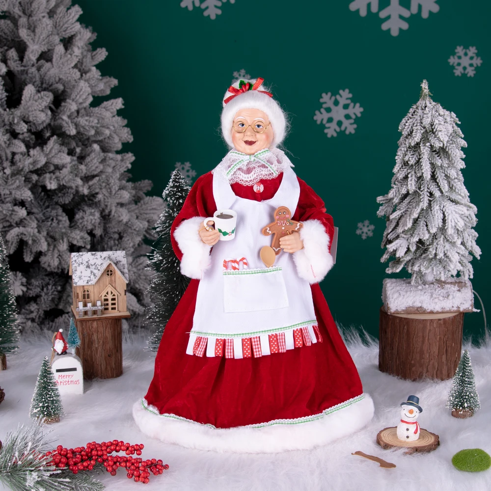 Christmas Tree Decoration Christmas Tree Decor Sequin Mrs Claus Figurines